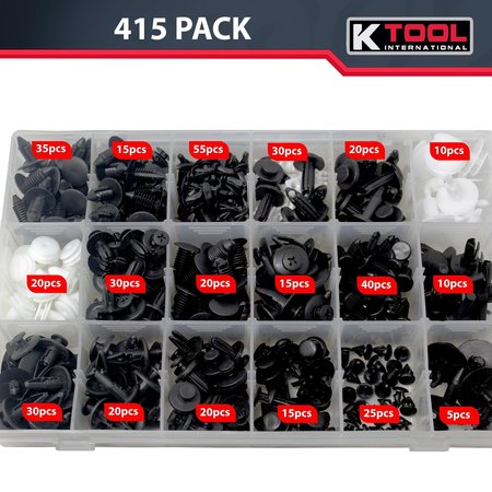 K Tool Intl Automotive Retainer Clip Assortment 415Pc YC06